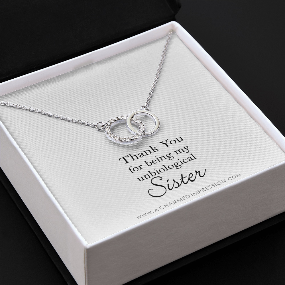 Unbiological Sister Necklace, Bonus Sister Gift, Sister-in-Law Gift, Jewelry for Sister in Law, Step Sister Gift, Soul Sister, Best Friend - Perfect Pair Neckace