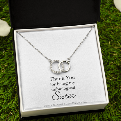 Unbiological Sister Necklace, Bonus Sister Gift, Sister-in-Law Gift, Jewelry for Sister in Law, Step Sister Gift, Soul Sister, Best Friend - Perfect Pair Neckace