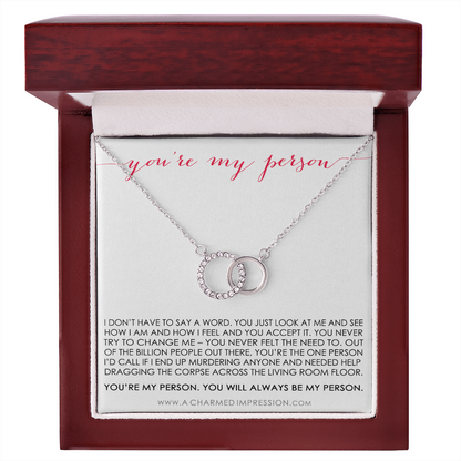 You Are My Person Gift, Best Friend Gift, You're My Person Necklace, Greys Anatomy Quote, Bestie Gift, BFF Gift - Perfect Pair Neckace