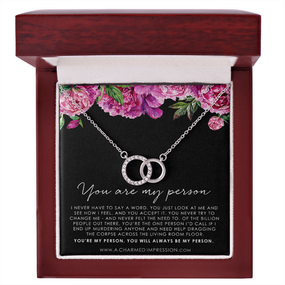 You Are My Person Gift, Best Friend Gift, You're My Person Necklace, Greys Anatomy Quote, Bestie Gift, BFF Gift - Perfect Pair Neckace