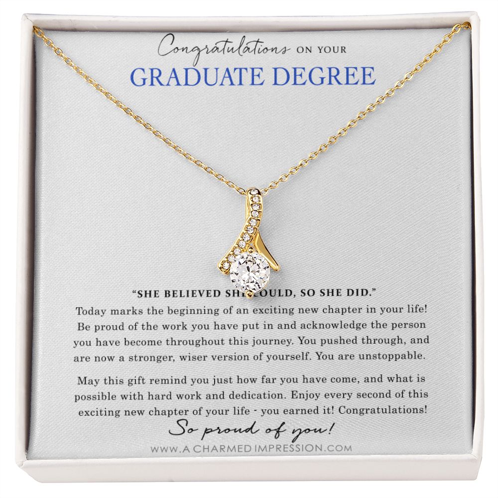 Personalized Graduation Gift Necklace  - Proud of You - Graduate Degree Cards - Alluring Beauty Necklace