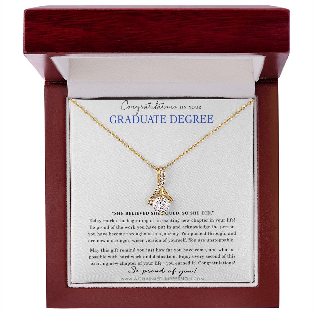 Personalized Graduation Gift Necklace  - Proud of You - Graduate Degree Cards - Alluring Beauty Necklace