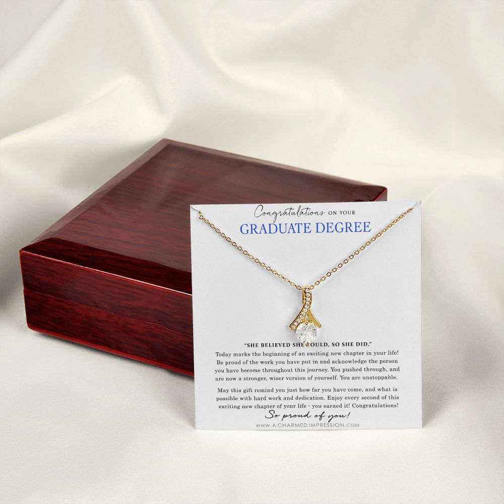 Personalized Graduation Gift Necklace  - Proud of You - Graduate Degree Cards - Alluring Beauty Necklace