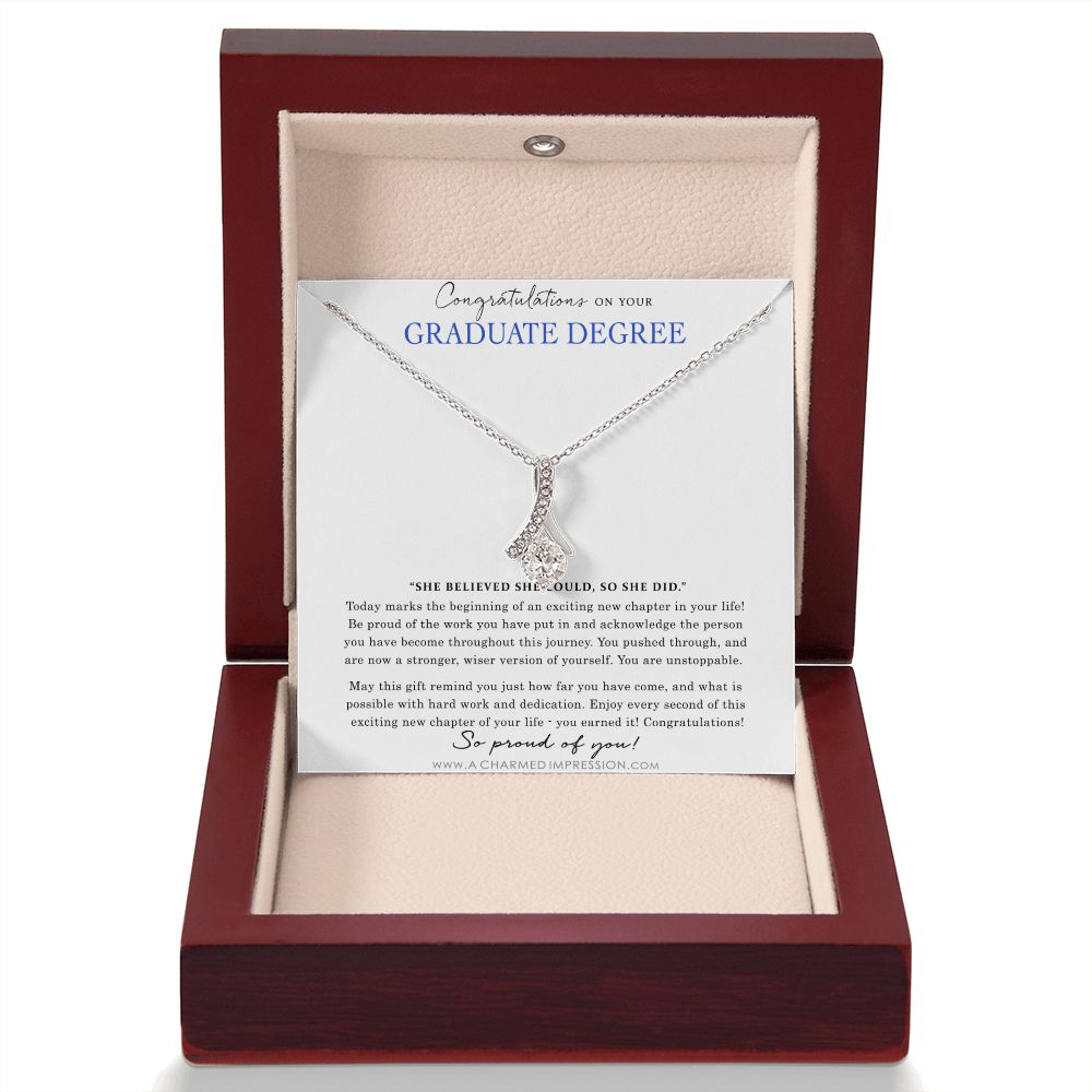 Personalized Graduation Gift Necklace  - Proud of You - Graduate Degree Cards - Alluring Beauty Necklace