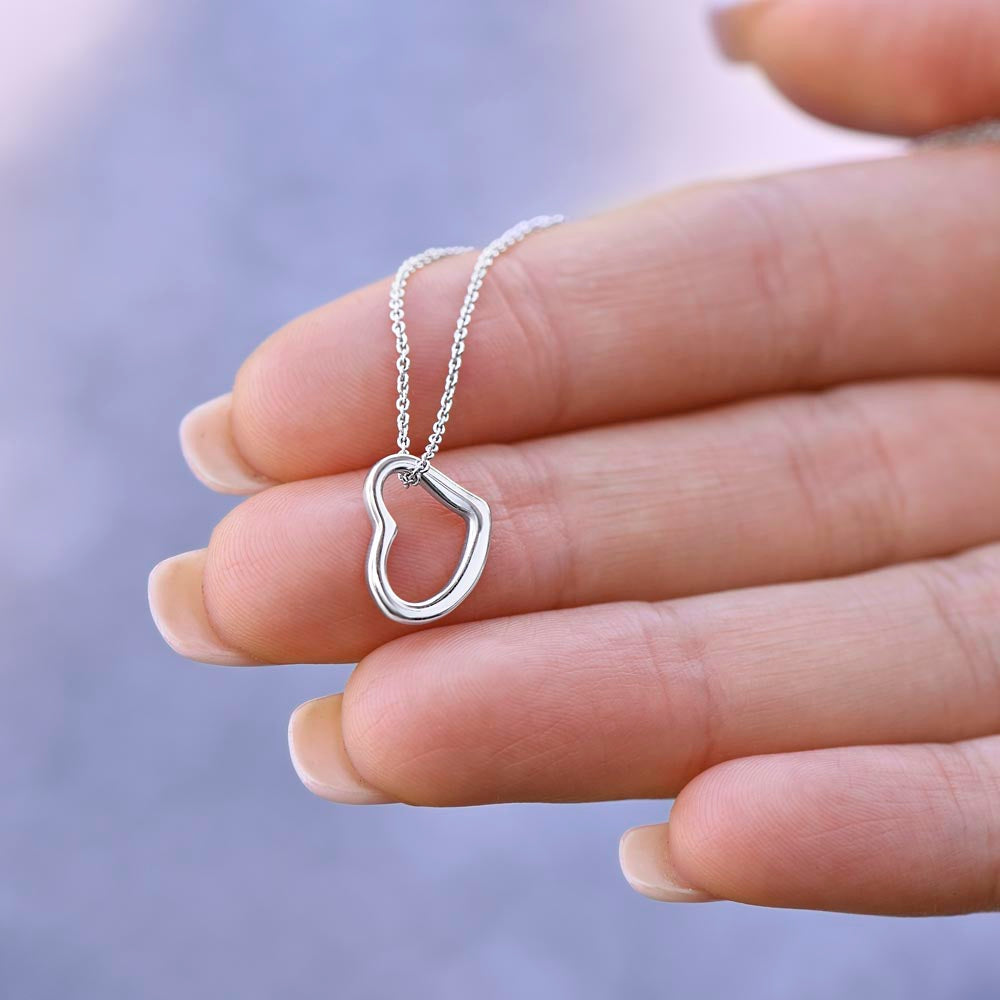 Unbiological Sister Necklace, Bonus Sister Gift, Sister-in-Law Gift, Jewelry for Sister in Law, Step Sister Gift, Soul Sister, Best Friend - Delicate Heart Necklace