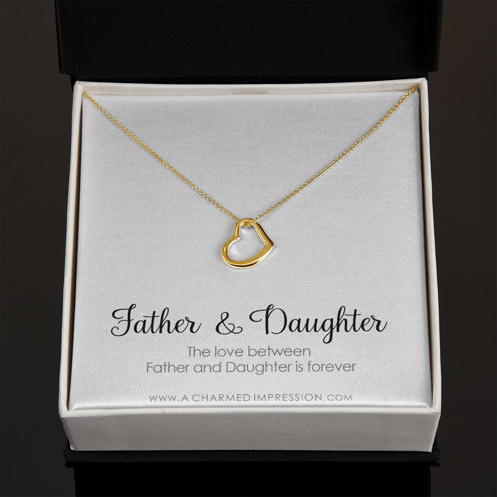 Daughter Gift From Dad, Father & Daughter Gift, Daughter Jewelry, Gift for Daughter, Present for Birthday,  Father's Gift for Daughter - Delicate Heart Necklace