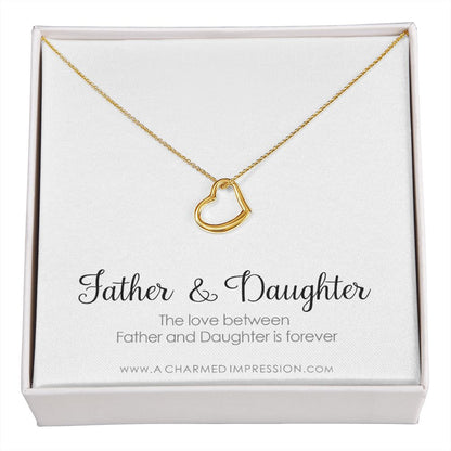 Daughter Gift From Dad, Father & Daughter Gift, Daughter Jewelry, Gift for Daughter, Present for Birthday,  Father's Gift for Daughter - Delicate Heart Necklace