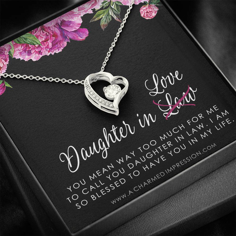 Daughter in Law, Gift for Bride, Gift from Mother in Law, Wedding Gift, Daughter to be, Welcome to the Family, Unbiological Child Gift - Love Heart Necklace