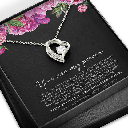 You Are My Person Gift, Best Friend Gift, You're My Person Necklace, Greys Anatomy Quote, Bestie Gift, BFF Gift