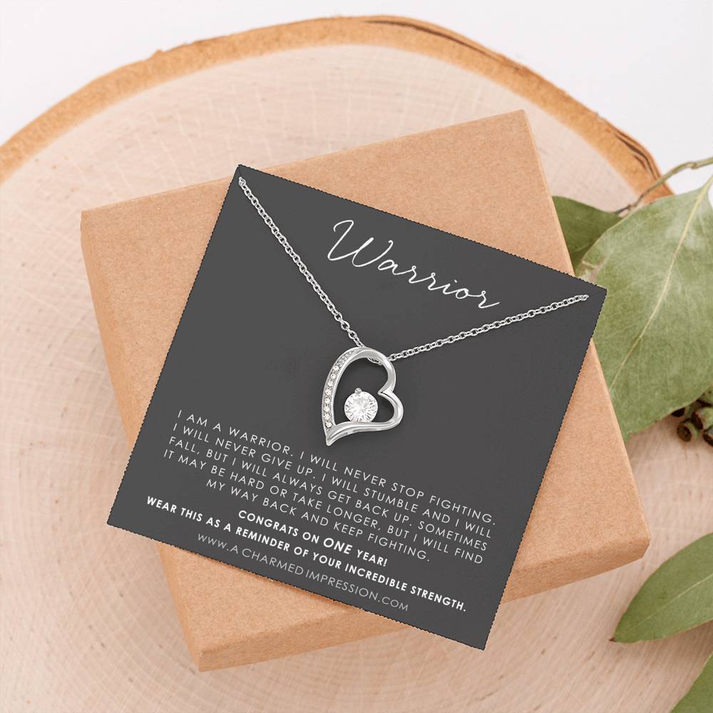 Addiction Recovery Gift, Warrior Necklace, Fighter Jewelry, NA, AA Gifts Women, Sobriety Anniversary, Sober Birthday