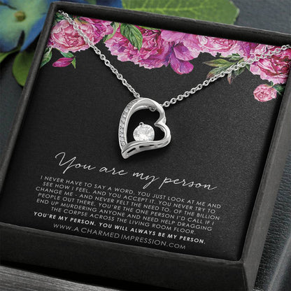 You Are My Person Gift, Best Friend Gift, You're My Person Necklace, Greys Anatomy Quote, Bestie Gift, BFF Gift