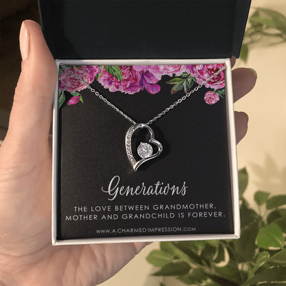 Three Generations of Love • Grandmother, Mother, Daughter/Son Jewelry • Gift for Mom Grandma Grandchild, Thoughtful Gifts for Women, Nana Jewelry