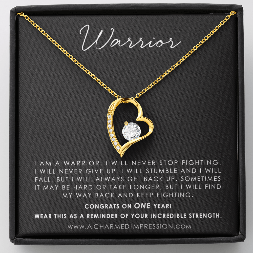 Addiction Recovery Gift, Warrior Necklace, Fighter Jewelry, NA, AA Gifts Women, Sobriety Anniversary, Sober Birthday