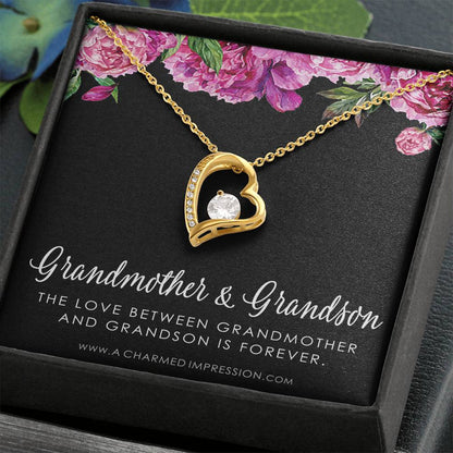 Grandma Gift From Grandson, Grandmother Grandson Gift, Grandmother Necklace, To My Grandma From Grandson Jewelry, Top Grandma Gift