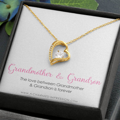 Grandma Gift From Grandson, Grandmother Grandson Gift, Grandmother Necklace, To My Grandma From Grandson Jewelry, Top Grandma Gift