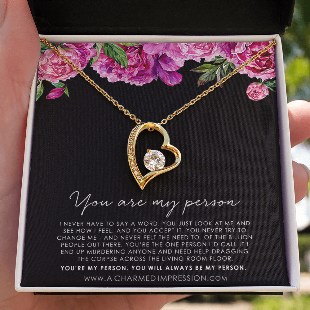 You Are My Person Gift, Best Friend Gift, You're My Person Necklace, Greys Anatomy Quote, Bestie Gift, BFF Gift