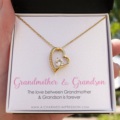 Grandma Gift From Grandson, Grandmother Grandson Gift, Grandmother Necklace, To My Grandma From Grandson Jewelry, Top Grandma Gift