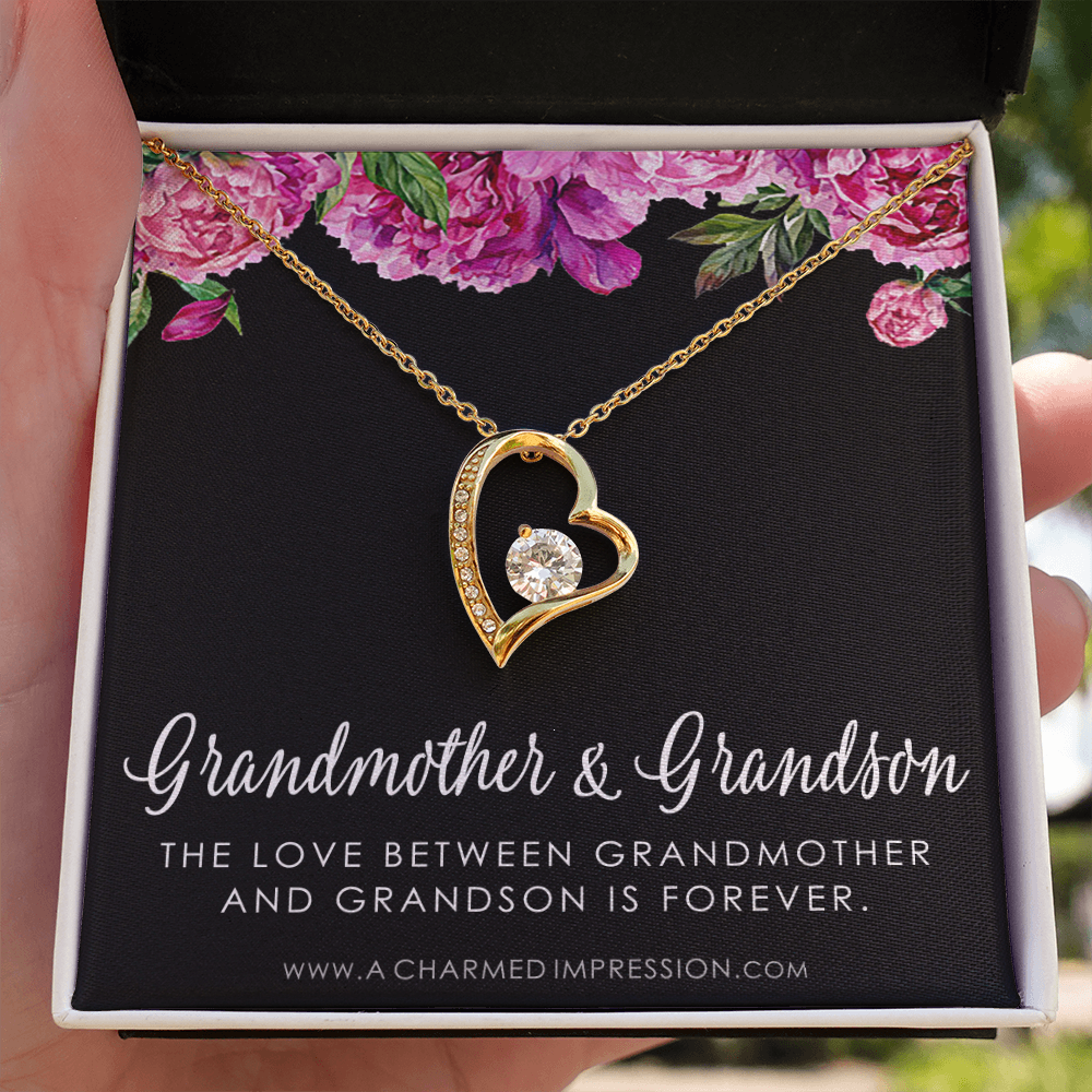Grandma Gift From Grandson, Grandmother Grandson Gift, Grandmother Necklace, To My Grandma From Grandson Jewelry, Top Grandma Gift