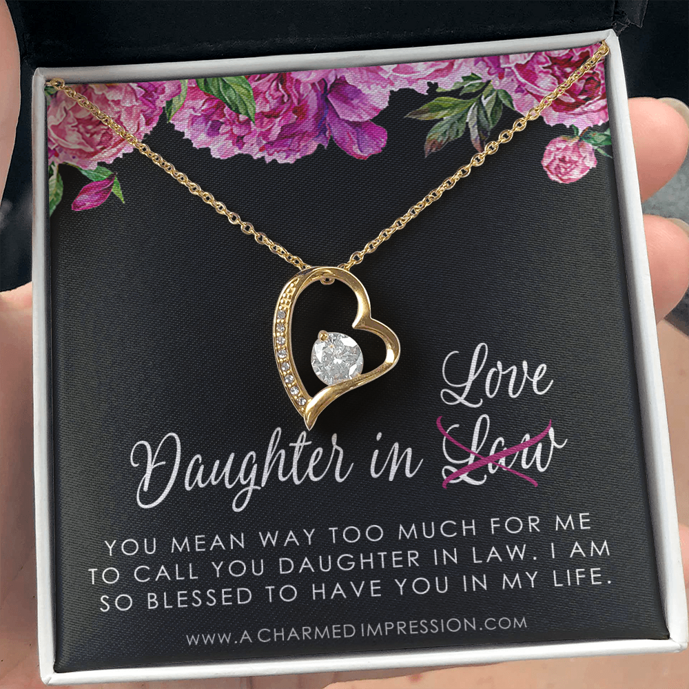 Daughter in Law, Gift for Bride, Gift from Mother in Law, Wedding Gift, Daughter to be, Welcome to the Family, Unbiological Child Gift - Love Heart Necklace