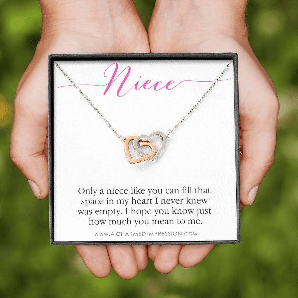 Niece Gift from Aunt, Gift for Niece Necklace, Niece Jewelry, Niece Wedding Gift, Niece Confirmation, Niece Birthday Gift ideas - Connected Hearts
