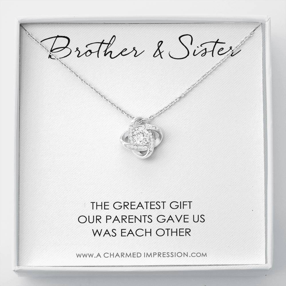 Sister Birthday Gift for Sister gift Ideas Sister Necklace, unique birthday gifts for sister from brother, gift from brother to sister - Love Knot Necklace