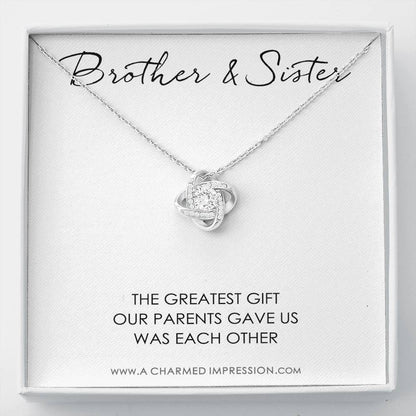 Sister Birthday Gift for Sister gift Ideas Sister Necklace, unique birthday gifts for sister from brother, gift from brother to sister - Love Knot Necklace