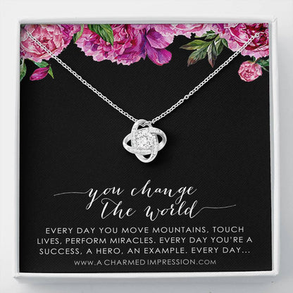 You Change the World, Nurse Appreciation Gift Necklace, Nurse Graduation, Nurse Week Jewelry, Practitioner, Nurse Retirement, Nurse Jewelry