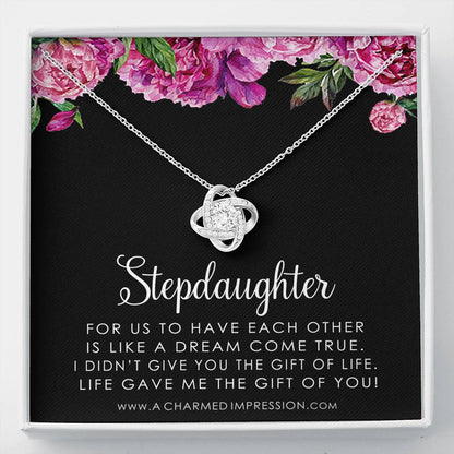 Stepdaughter Gifts from Stepmom Stepdad, Birthday Gifts for Daughter from Mom Dad, Stepdaughter Necklace, Unbiological Daughter Gift