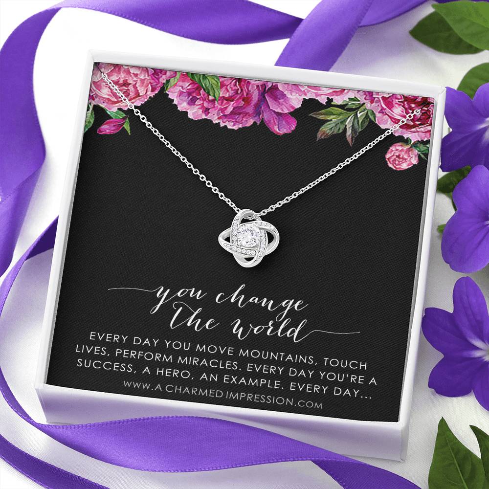 You Change the World, Nurse Appreciation Gift Necklace, Nurse Graduation, Nurse Week Jewelry, Practitioner, Nurse Retirement, Nurse Jewelry