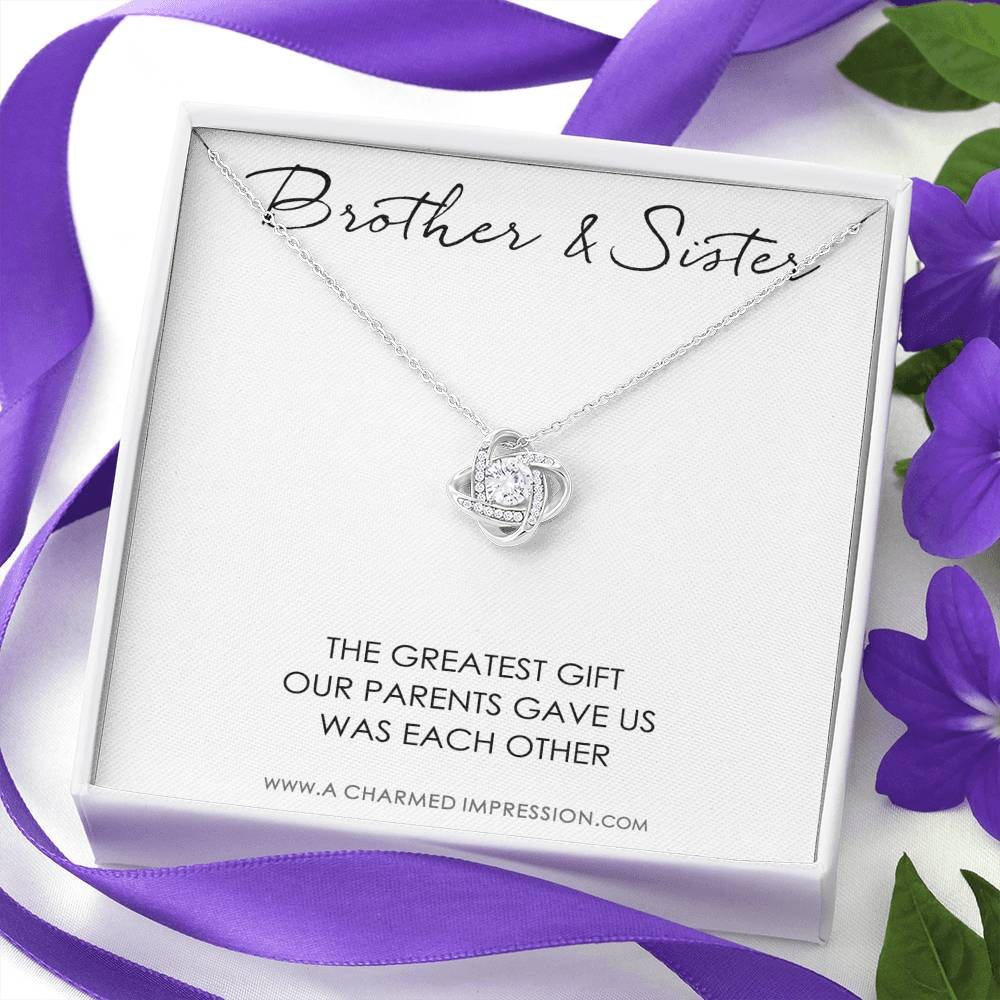 Sister Birthday Gift for Sister gift Ideas Sister Necklace, unique birthday gifts for sister from brother, gift from brother to sister - Love Knot Necklace