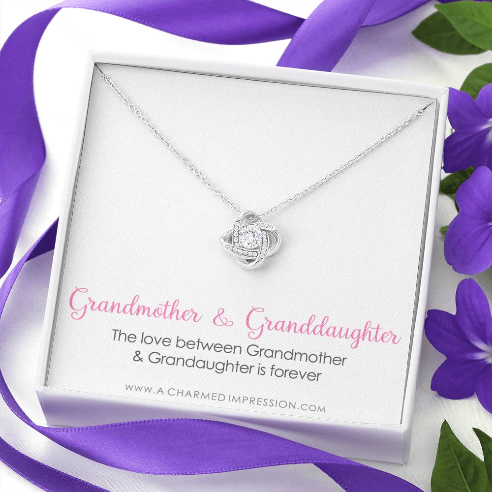 Grandmother & Granddaughter Necklace, Grandma Gift, Grandmother Jewelry, Granddaughter Gift, Granddaughter Birthday Gift, Mothers Day - Love Knot Necklace