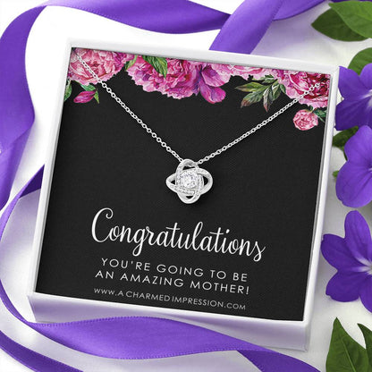 Congratulations Gifts for New Mom, Mama To Be Gifts, Expecting Mothers Necklace, Mommy Jewelry, Baby Shower, Adoption Gifts, Best Mom Ever, Love Knot