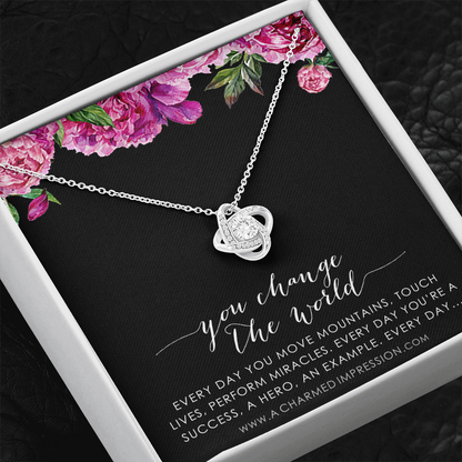 You Change the World, Nurse Appreciation Gift Necklace, Nurse Graduation, Nurse Week Jewelry, Practitioner, Nurse Retirement, Nurse Jewelry