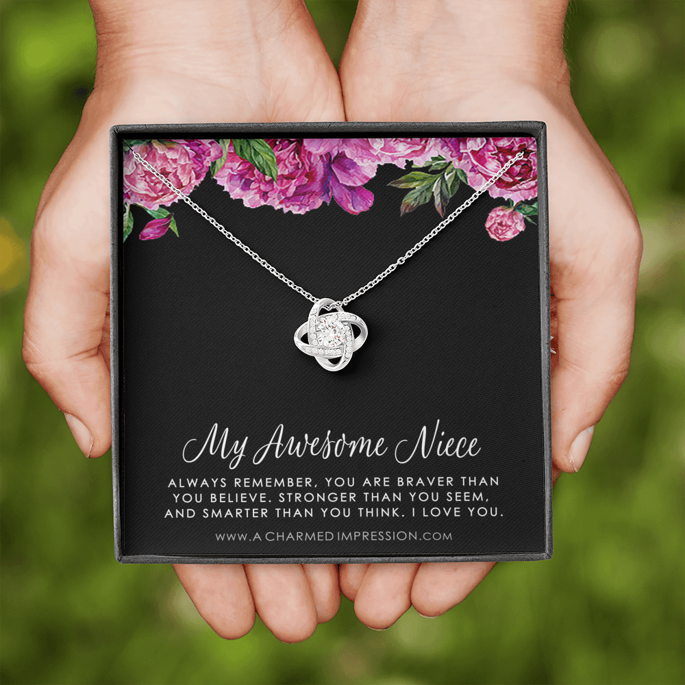 Aunt and Niece Necklace, Gift for Niece from Aunt, Auntie to Niece Jewelry, Special Niece Necklace, Aunt and Niece Gift, Niece Keepsakes - Love Knot Necklace