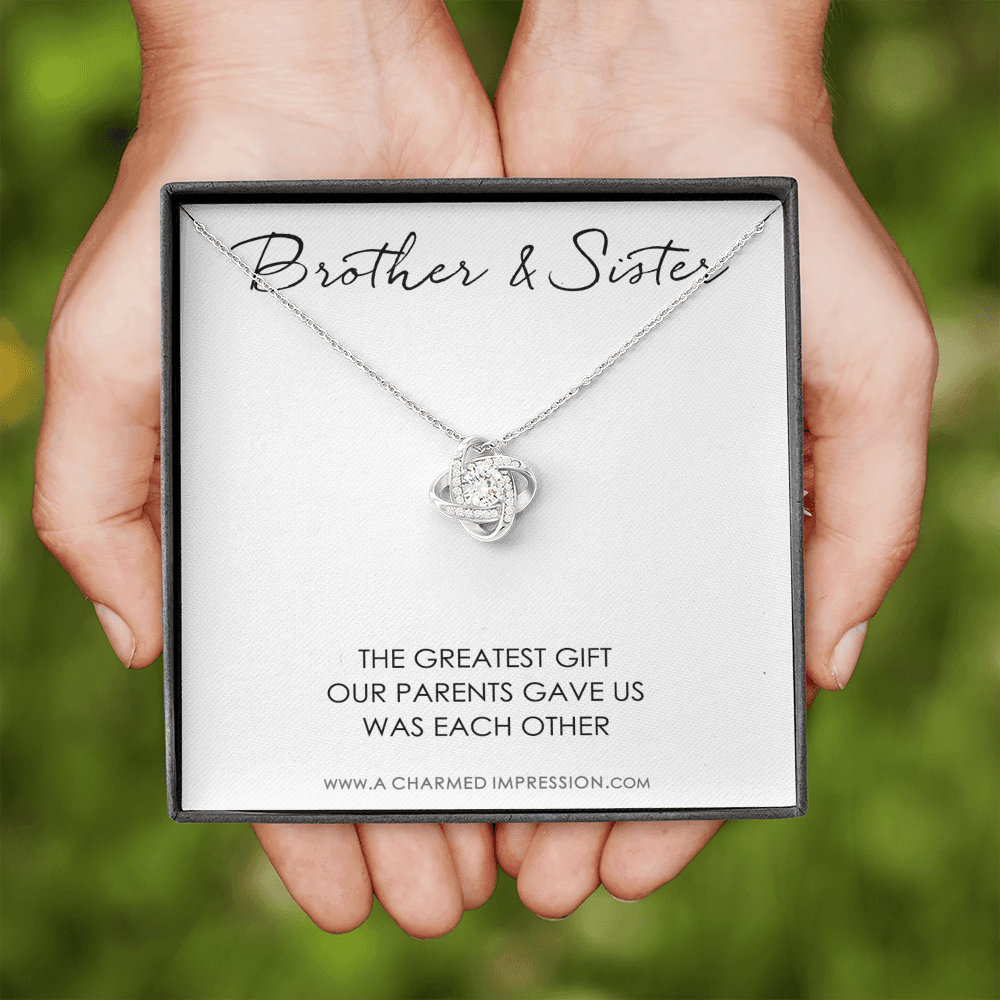 Sister Birthday Gift for Sister gift Ideas Sister Necklace, unique birthday gifts for sister from brother, gift from brother to sister - Love Knot Necklace