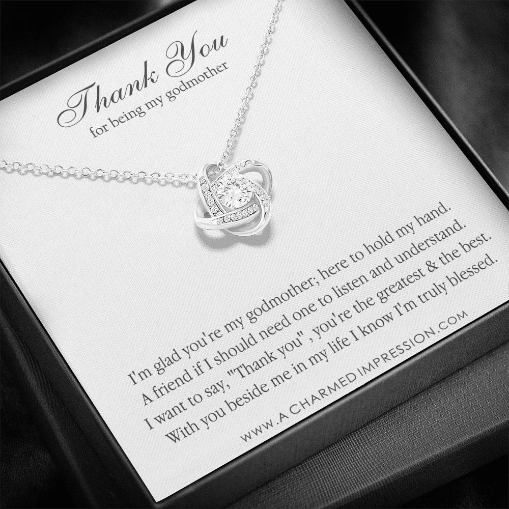 Godmother & Godchild Necklace, Gift for Godmother from Godchild, Godmother Gift, Jewelry for Godmother, Love Knot Necklace