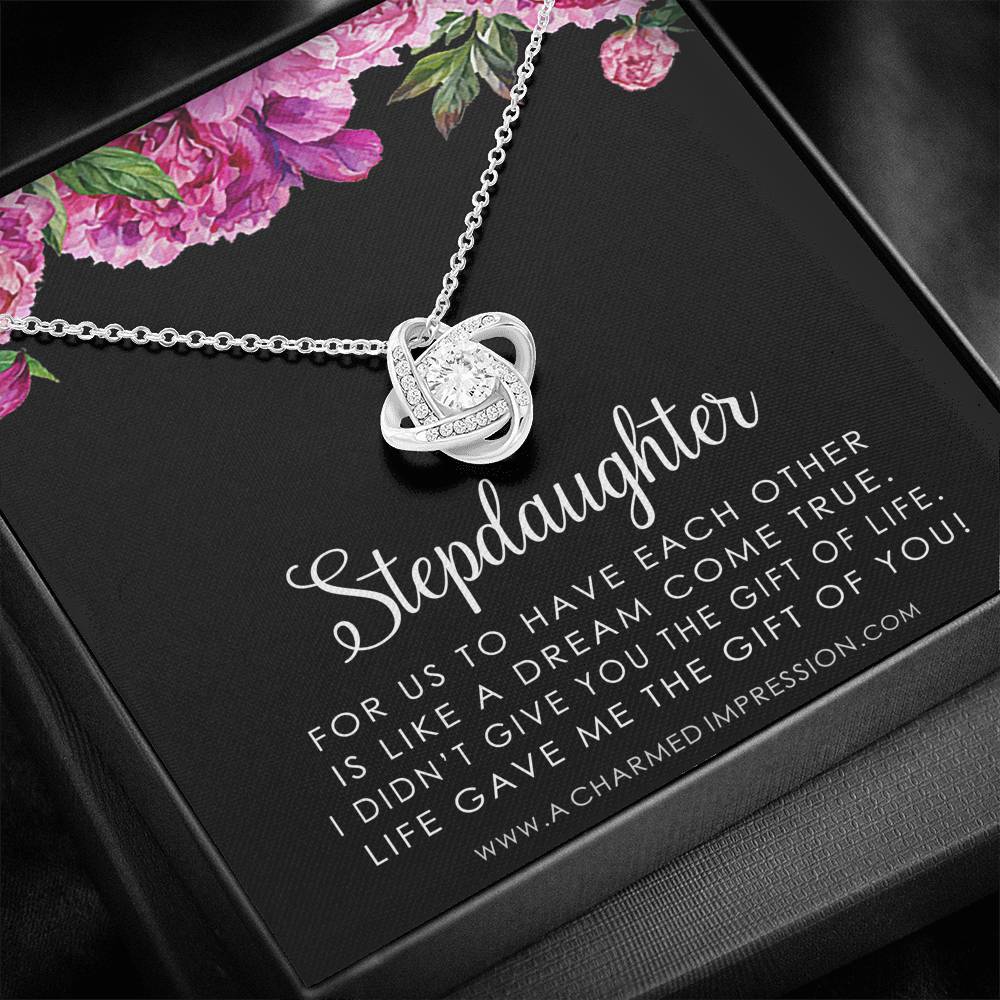 Stepdaughter Gifts from Stepmom Stepdad, Birthday Gifts for Daughter from Mom Dad, Stepdaughter Necklace, Unbiological Daughter Gift