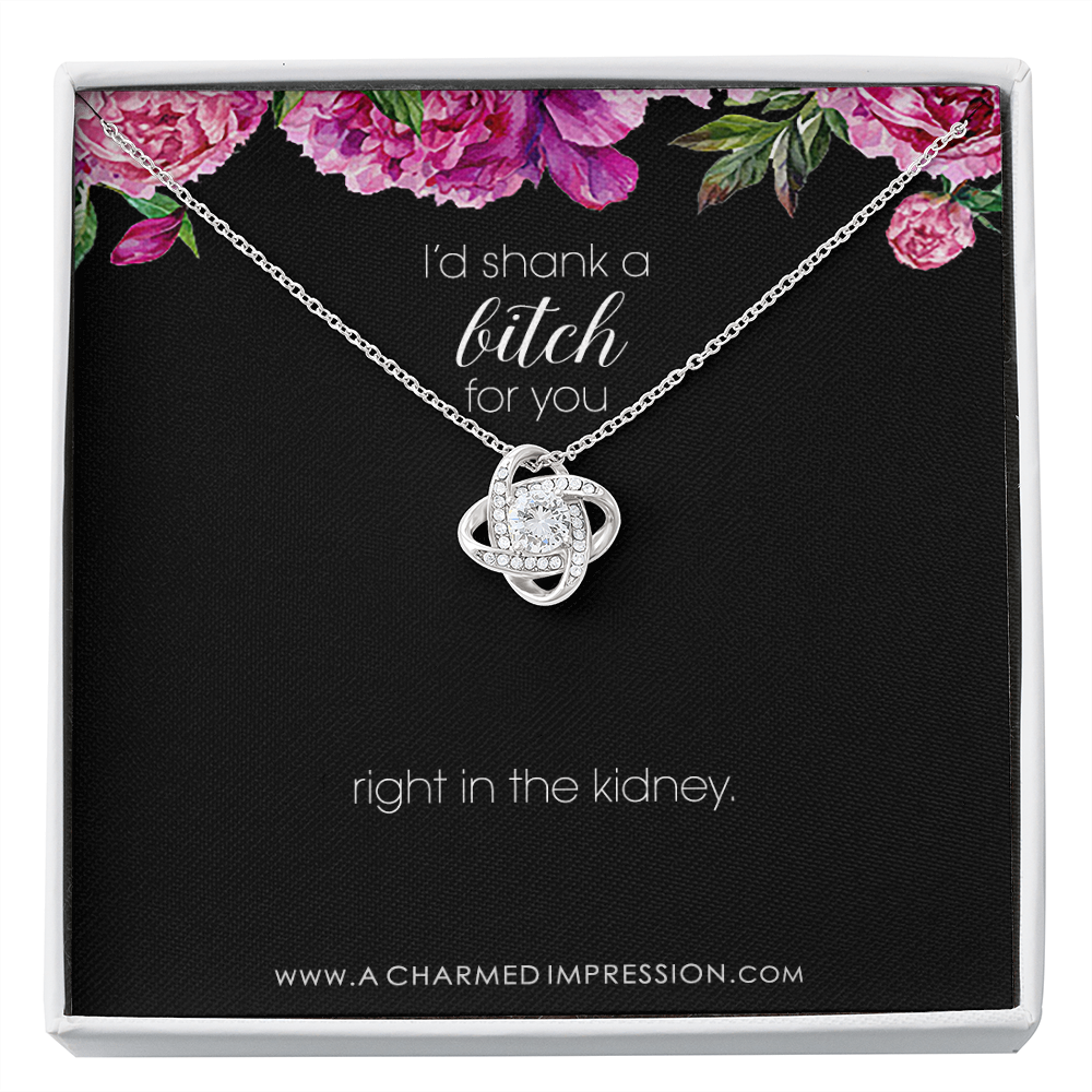 Funny Best Friend Necklace, Funny Sister Gift, Funny CoWorker Gift, Friendship Necklace, I Would Shank a Bitch