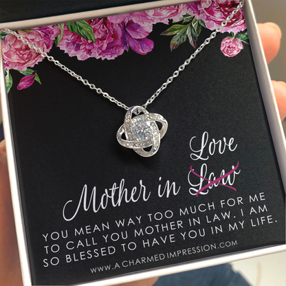 Mother-In-Law Gift Necklace: Mother-In-Law, Mother-In-Law Gift, Mother's Day Gift for Mother-In-Law, Love Knot Necklace