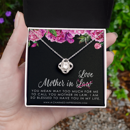 Mother-In-Law Gift Necklace: Mother-In-Law, Mother-In-Law Gift, Mother's Day Gift for Mother-In-Law, Love Knot Necklace