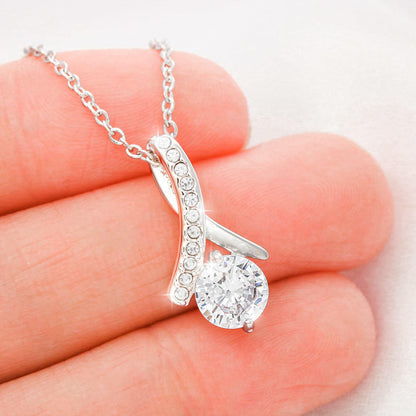 Daughter-In-Law Gift Necklace: Wedding Gift, Jewelry From Mother-In Law, Gift for Bride, Love Knot Necklace 14k White Gold
