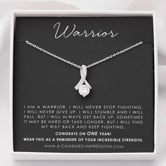 Addiction Recovery Gift, Warrior Necklace, Fighter Jewelry, NA, AA Gifts Women, Sobriety Anniversary, Sober Birthday