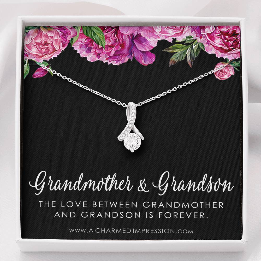 Grandma Gift From Grandson, Grandmother Grandson Gift, Grandmother Necklace, To My Grandma From Grandson Jewelry, Top Grandma Gift