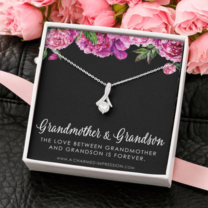 Grandma Gift From Grandson, Grandmother Grandson Gift, Grandmother Necklace, To My Grandma From Grandson Jewelry, Top Grandma Gift