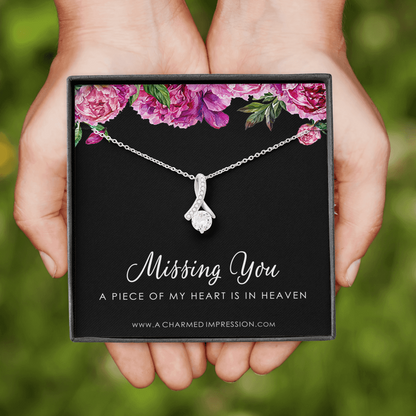 Remembrance Jewelry • Gift for Loss of Loved One • Memory Keepsake Charm • Sympathy Gift • A Piece of My Heart is in Heaven