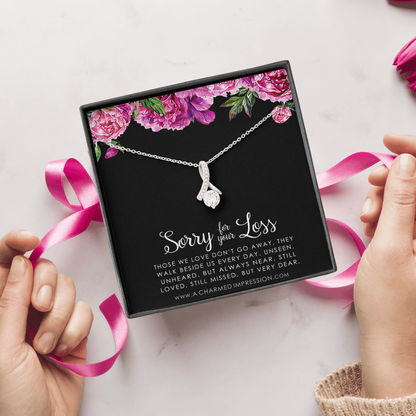 Memorial Necklace, Sympathy Gifts for Women, Loss of Husband Parent Baby, Miscarry Miscarriage Grief, Remembrance Jewelry, In Memory Of