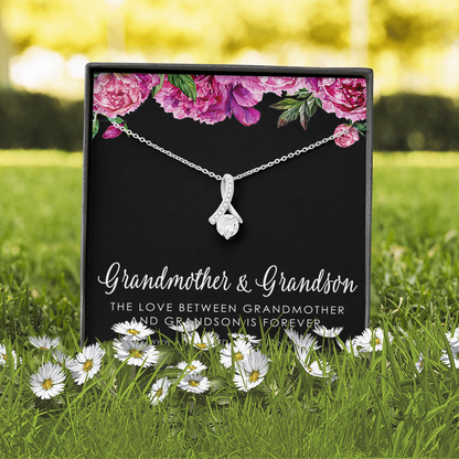 Grandma Gift From Grandson, Grandmother Grandson Gift, Grandmother Necklace, To My Grandma From Grandson Jewelry, Top Grandma Gift