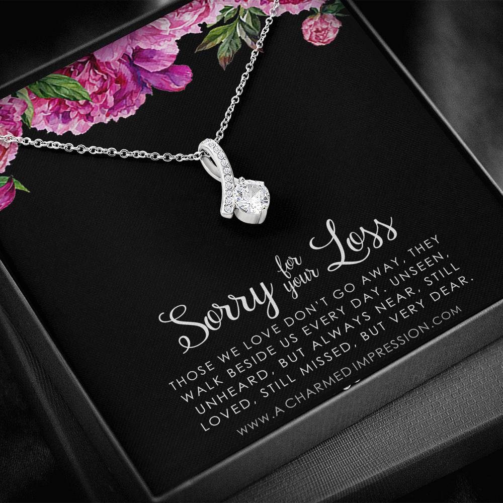 Memorial Necklace, Sympathy Gifts for Women, Loss of Husband Parent Baby, Miscarry Miscarriage Grief, Remembrance Jewelry, In Memory Of