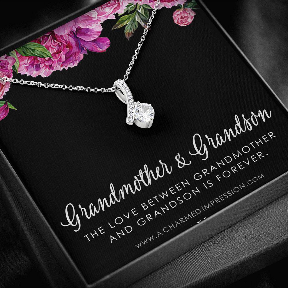 Grandma Gift From Grandson, Grandmother Grandson Gift, Grandmother Necklace, To My Grandma From Grandson Jewelry, Top Grandma Gift