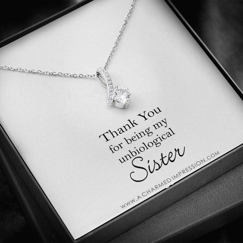 Unbiological Sister Necklace, Bonus Sister Gift, Sister-In-Law Gift, Jewelry for Sister in Law, Step Sister Gift, Soul Sister, Best Friend